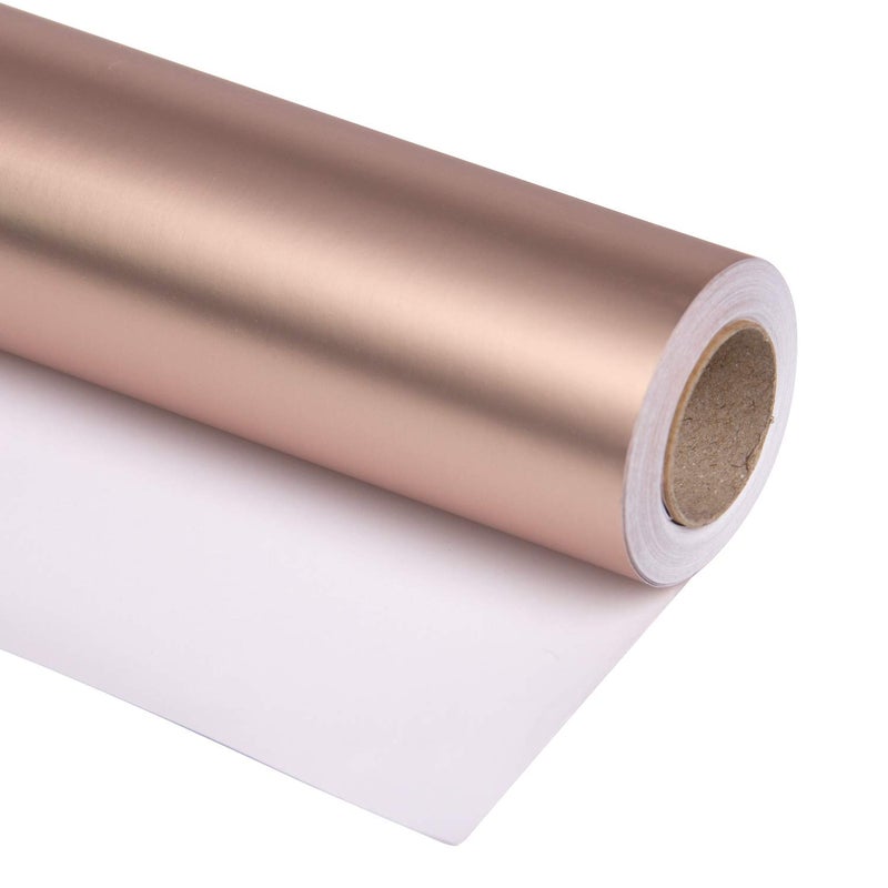 RUSPEPA Rose Gold Matte Wrapping Paper - 81.5 Sq Ft - Solid Color Paper Jumbo Roll Perfect for Wedding,Birthday,Christmas,Baby Show, Graduaction Congrats - 30 inches x 32.8 feet - Image 1
